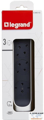Разклонител БЯЛ/СИВ 3x2P+E без кабел Premium NEW Legrand 694543