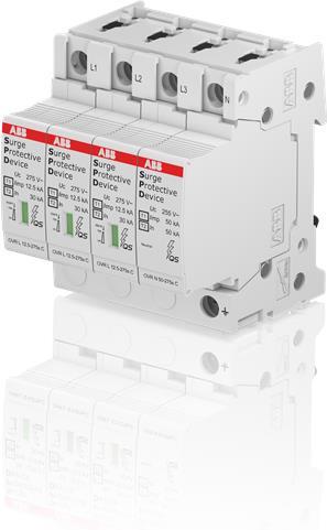 Катоден отводител тип 1+2 OVR 12.5kA 275V 3P+N ABB, 2CTB815710R1900