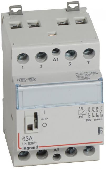 Модулен контактор с ръкохватка CX3, 63A 4NC 220V 3 модула Legrand, LEGRAND НИСКО НАПРЕЖЕНИЕ, 412557