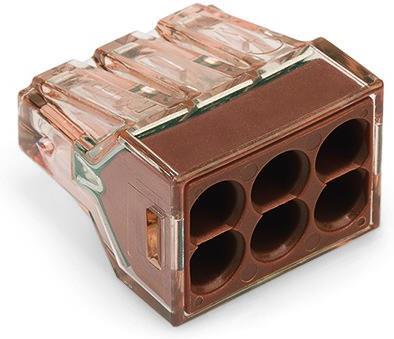 Бърза връзка Wago 6х1,5-4 mm2 (50бр.) кафява за твърд проводник, WAGO, 773-606