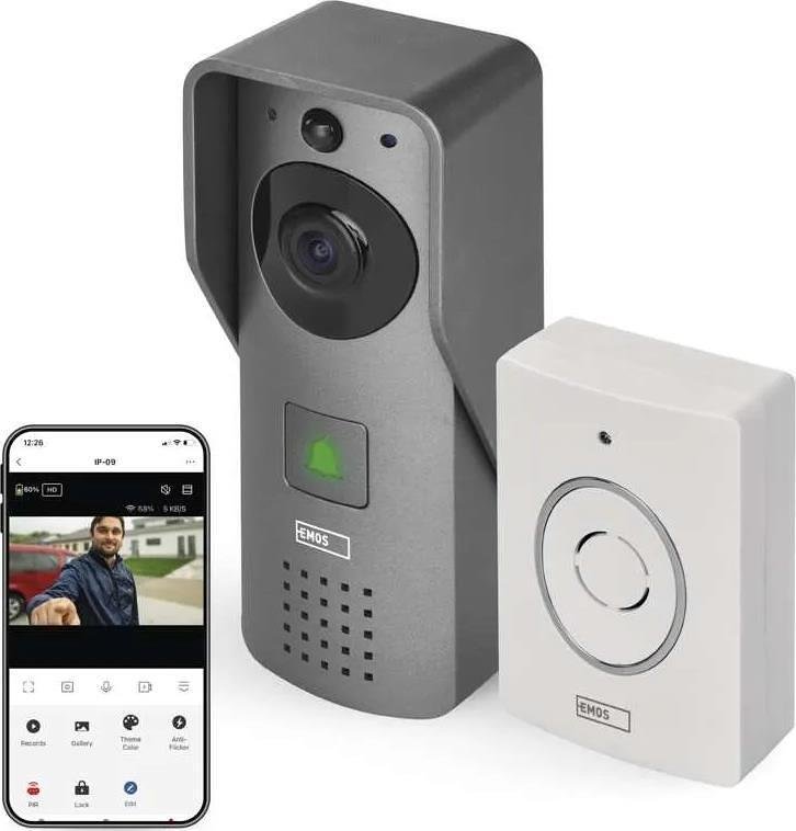 Видео бутон и звънец 12Vdc IP-09C Wi-Fi GoSmart EMOS