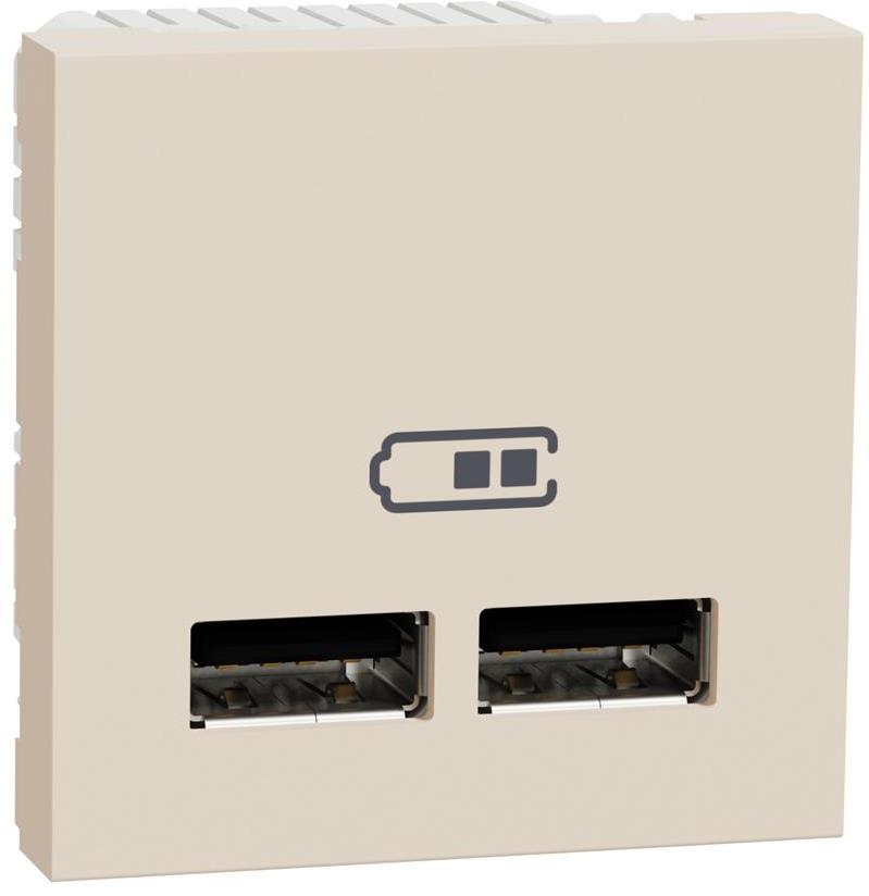 Розетка 2хUSB за зареждане тип A+A 2.1A 10.5W 2 мод. цвят Крем Unica SE, SCHNEIDER ELECTRIC, NU341844