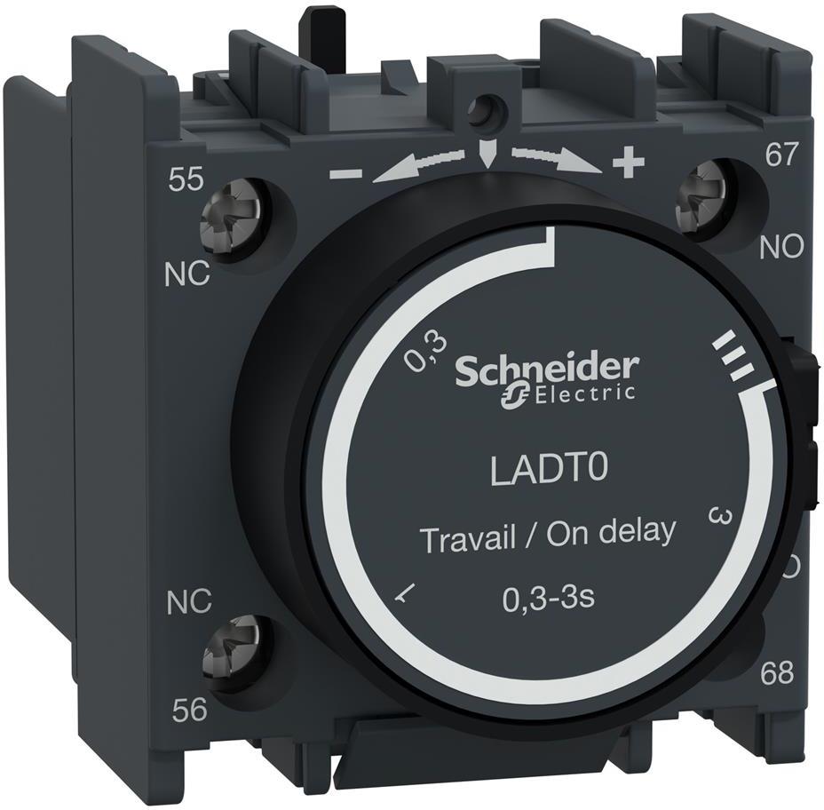Блок помощни контакти TeSys D 1NO-1NC закъснение при включване 0.3..3 s SE, SCHNEIDER ELECTRIC НИСКО НАПРЕЖЕНИЕ, LADT0