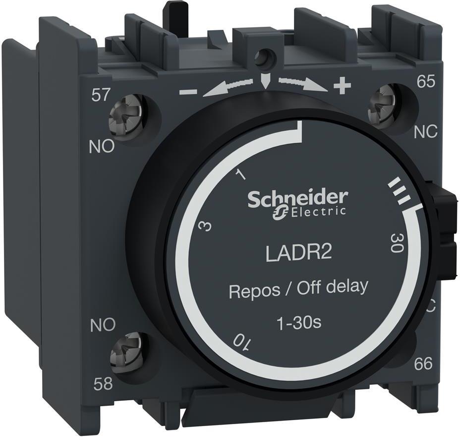 Блок помощни контакти TeSys D 1NO-1NC закъснение при включване 1...30 s SE, SCHNEIDER ELECTRIC НИСКО НАПРЕЖЕНИЕ, LADR2