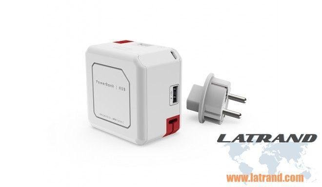 Адаптор от 220 V към USB Allocacoc 4xUSB+1x micro USB бял, PowerUSB Portable, 9402/EUBANK