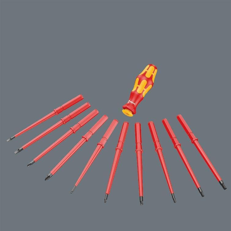 Комплект отвертки, 1x ръкохватка и 6х изолирани остриета, 7 Universal 1 Kraftform Kompakt VDE 1000V Wera - W003470