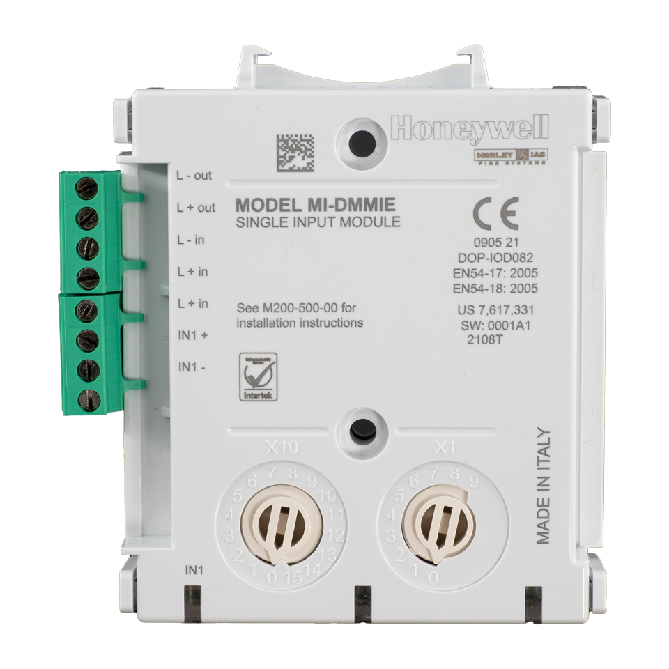 Адресируем модул с изолатор, 1 вход, DIN монтаж, MI Honeywell, HONEYWELL, MI/DMMIE