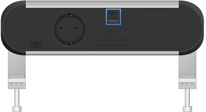 Модул Chroma 3M с 1х Шуко, USB тип A+C и 1х празен модул, цвят Черен, ABL, ABL Сърбия, 2A00F1A4