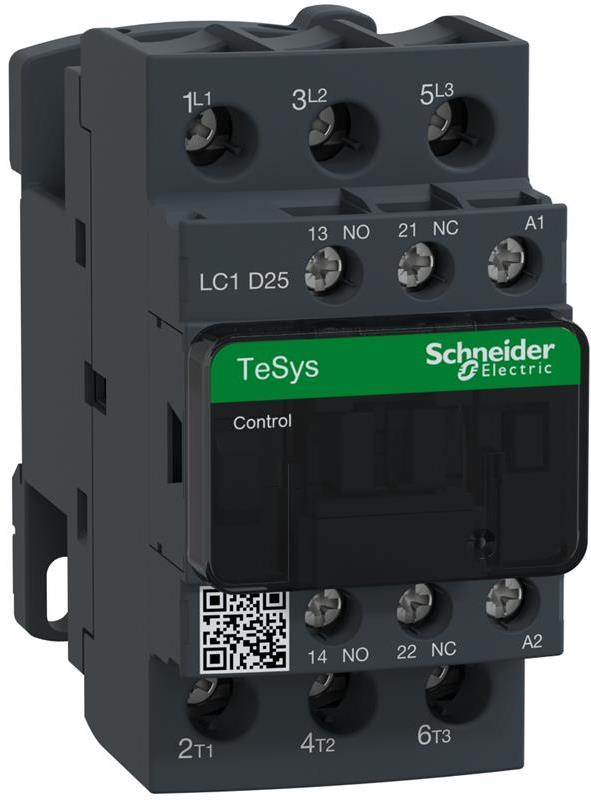 Контактор TeSys D 3P 11kW (25A AC-3) 1NO-1NC 220V 50/60Hz SE, SCHNEIDER ELECTRIC НИСКО НАПРЕЖЕНИЕ, LC1D25M7