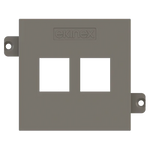 Лицев панел за 2х RJ45 Keystone 55x55 Fenix Grey London EKINEX, EK-KSC-2K-FGL