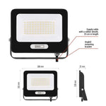 Прожектор LED 50W 4000K 5000lm 120° x 120° 20000h IP65 черен GLARO EMOS, ZS2244B