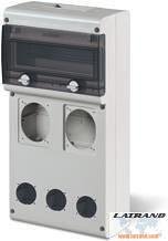 Табло за индустриални контакти и DIN модули IP66, UV, PG вход, серия BLOCK (10 DIN, 2х16A или 32A и 3хшуко) Scame-632.4520-000