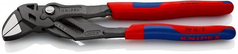 Клещи раздвижени, синьо-червена ръкохватка 250мм, Knipex - K8602250