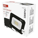 Прожектор LED 10W 4000K 1000lm 120° x 120° 25000h IP65 черен SIMPO EMOS