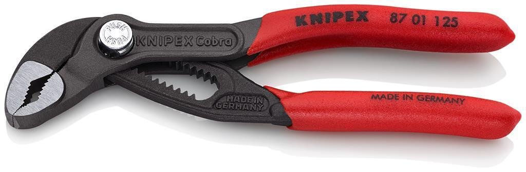 Клещи раздвижени Cobra, червена ръкохватка 125мм, Knipex - K8701125