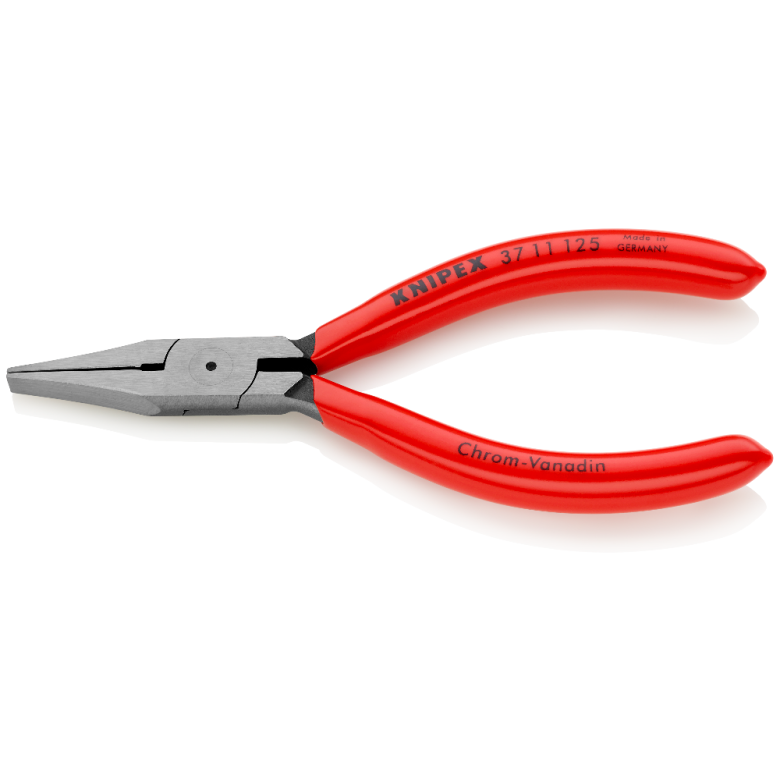 Клещи плоски за електроника, червена ръкохватка 125мм, Knipex, KNIPEX, K3711125