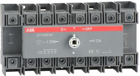 Разединител OT125F4C 125A 4P I-0-II за DIN монтаж без ръкохватка АВВ, ABB, 1SCA105054R1001
