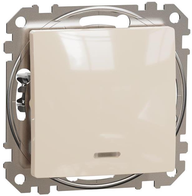 Бутон с подсветка цвят Крем Sedna SE, SCHNEIDER ELECTRIC, SDD112111L