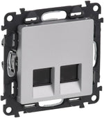 Розетка 2xRJ45 cat.6 UTP цвят алуминий Valena Life Legrand, LEGRAND, 753343