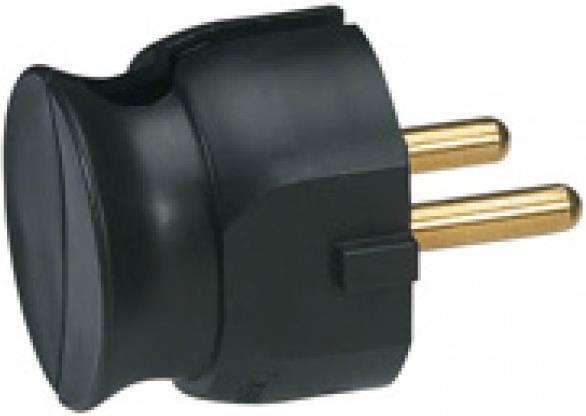 Щепсел черен плосък без заземяване Slim 16A /15бр/ Legrand, LEGRAND, 50184