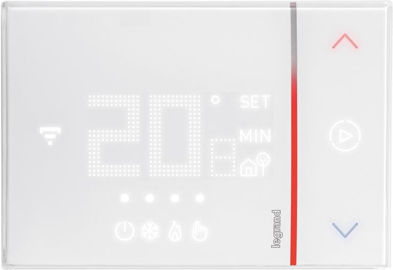 Термостат Smarther 2 с вградено Wi-FI за открит монтаж БЯЛ Legrand with Netatmo, NETATMO с LEGRAND & BTICINO, 49040