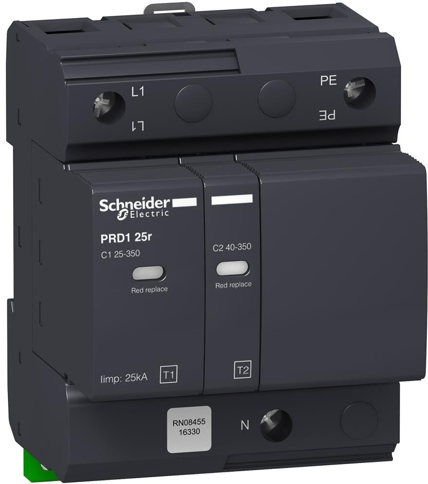 Катоден отводител тип 1+2 PRD1 25kA 350V 1P+N с индикация SE, SCHNEIDER ELECTRIC НИСКО НАПРЕЖЕНИЕ, 16330