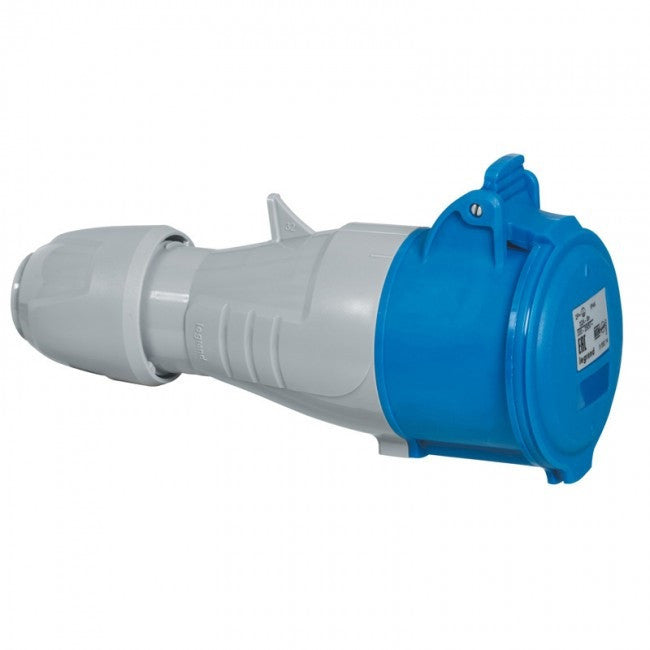 КУПЛУНГ IP44 2P+E, 16A 220V LEGRAND - СИВ/СИН