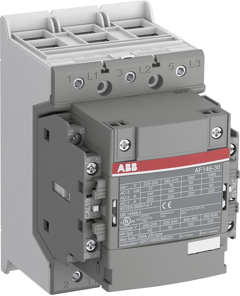 Контактор AF146-30-22 3P 75kW (146A AC-3) 2NO+2NC 24...60V 50/60Hz ABB, 1SFL467001R1122