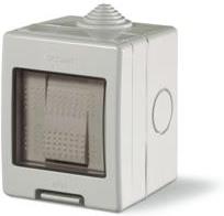 Двуполюсен ключ 20А моноблок IP55 Unibox, цвят СИВ Scame, SCAME, 136.5121-302
