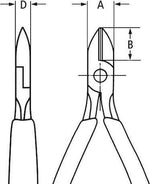 Клещи диагонални резачки, синьо-сива ръкохватка 125мм, с отваряща пружина, Knipex - K7902125