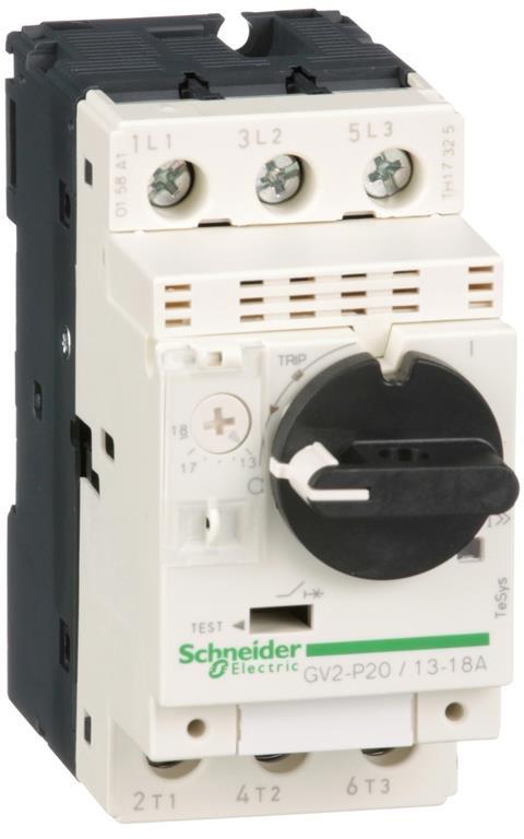 Моторна защита TeSys GV2P 7.5kW TM 13...18A 50kA SE, SCHNEIDER ELECTRIC НИСКО НАПРЕЖЕНИЕ, GV2P20