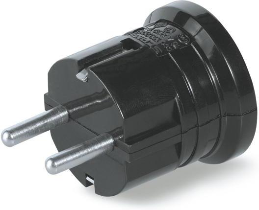Щепсел черен Шуко 2P+E 16A ІP20 UV GW750 градуса серия UNEL Scame, SCAME, 130.2063/N
