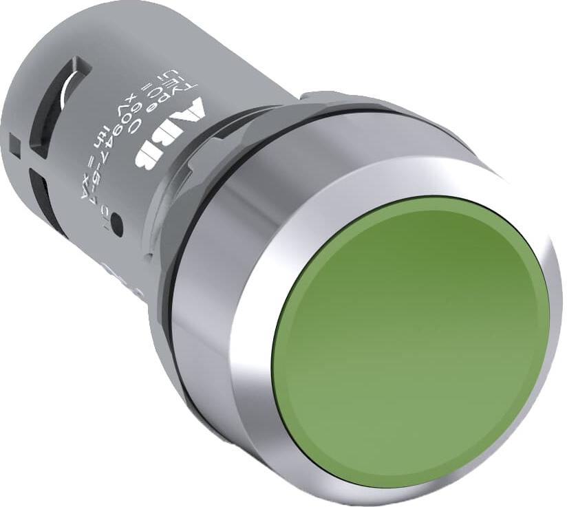 Бутон зелен CP1-30G-20 2NO хромиран ринг Ø22mm Compact ABB, 1SFA619100R3022