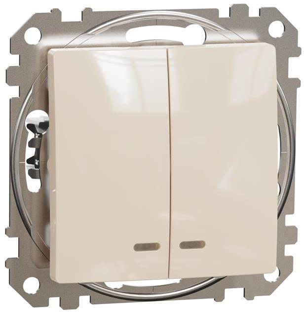 Сериен ключ с подсветка цвят Крем Sedna SE, SCHNEIDER ELECTRIC, SDD112105L