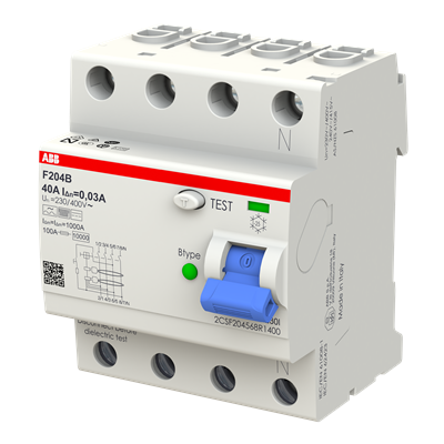 ДТЗ 4P 40A 30mА серия F204 тип B ABB, 2CSF204568R1400