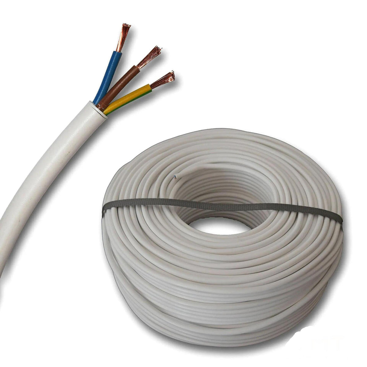 Кабел H05VV-F/ШВПС 3Х1.5 БЯЛ 300/500V ИЗОЛИРАН МЕДЕН ПРОВОДНИК