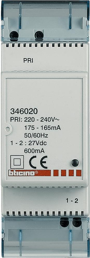 Захранващ блок SCS/BUS 27 VDC 600 mA 2 мод. Bticino, BTICINO, 346020