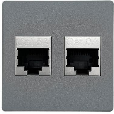 Модул IMP с 2х RJ45 Cat.6A цвят Сив, ABL, ABL Сърбия, 2T0210DD