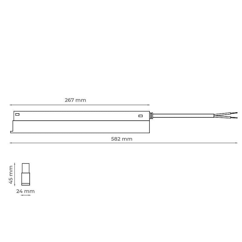 Захранване за магнитна релса M-LINE, бяло, 100W 48V DC, DPM, MTL-DR-100W-W
