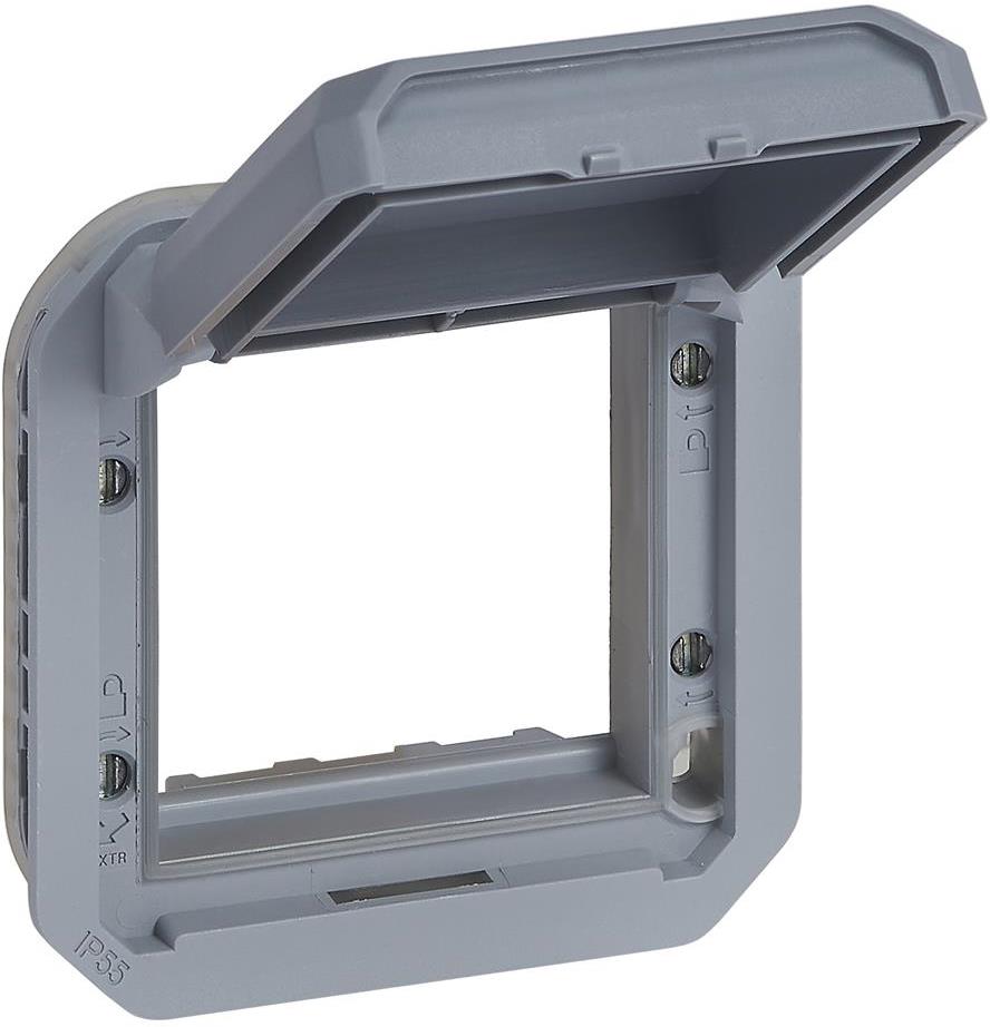 Адаптер за Mosaic 45x45мм с плътен капак механизъм цвят Сив IP55 Plexo New Legrand, LEGRAND, 69584L