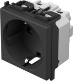 Контакт шуко 2P+E 16A 2 мод. цвят Черен мат Modul TEM, VM10SB