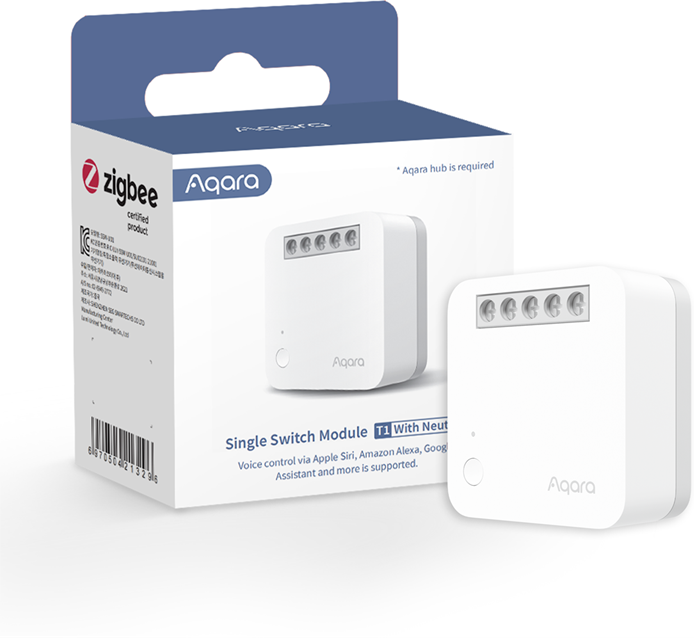 Микромодул Smart реле 1х On/Off 5A без неутрала Aqara Module T1 - 3302, AQARA, SSM-U02