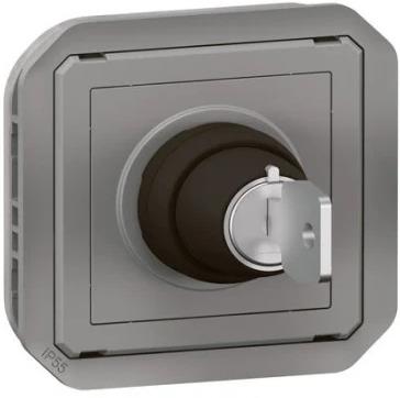 Превключвател I-0 с ключ механизъм цвят Сив IP55 Plexo New Legrand, LEGRAND, 69534L