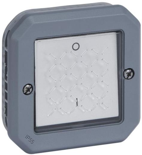 Двуполюсен ключ 16А механизъм цвят Сив IP55 Plexo New Legrand, LEGRAND, 69527L