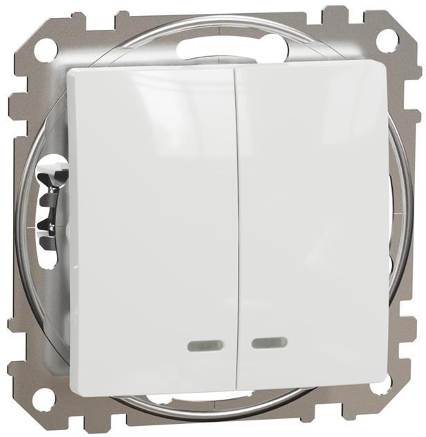 Сериен ключ с подсветка цвят Бял Sedna SE, SCHNEIDER ELECTRIC, SDD111105L