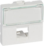 Лицев панел бял 45х45мм за 1х RJ45 Keystone, плосък прав изход Legrand, LEGRAND, 78604
