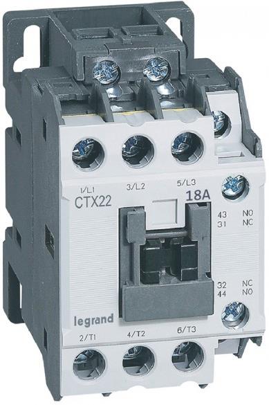 Контактор CTX3-22 3P 7.5kW (18A AC-3) 1NO-1NC 230V 50/60Hz Legrand, LEGRAND НИСКО НАПРЕЖЕНИЕ, 416106