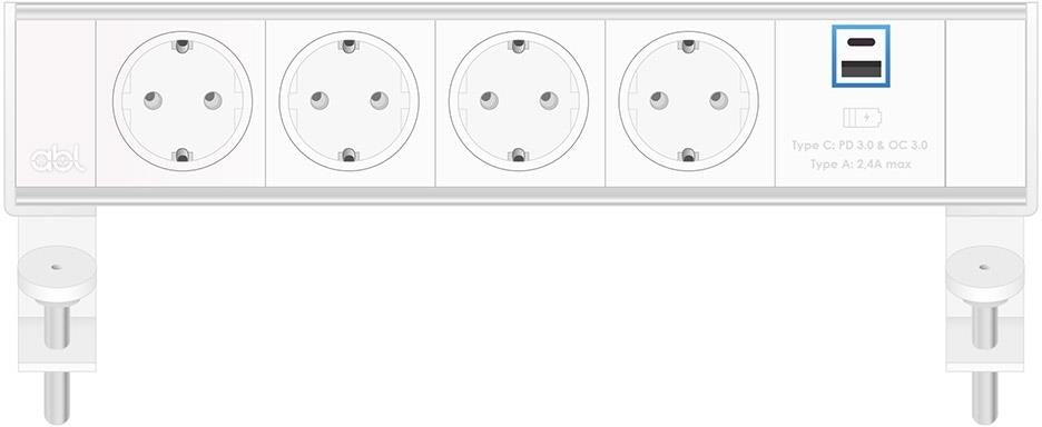 Модул Flexi 5M с 4х Шуко и USB тип A+C, цвят Бял, ABL, ABL Сърбия, 2A21F4A3