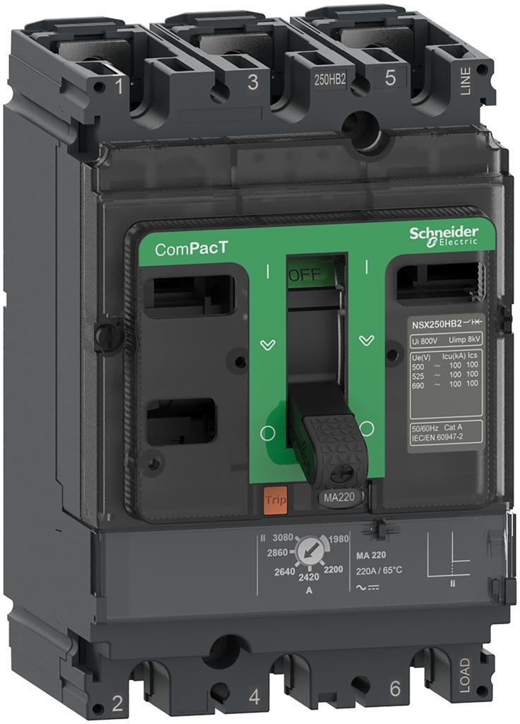 Автомат NSX160N 3P 150А MA 50kA регулируем (In x 9...14) SE, SCHNEIDER ELECTRIC НИСКО НАПРЕЖЕНИЕ, C16N3MA150