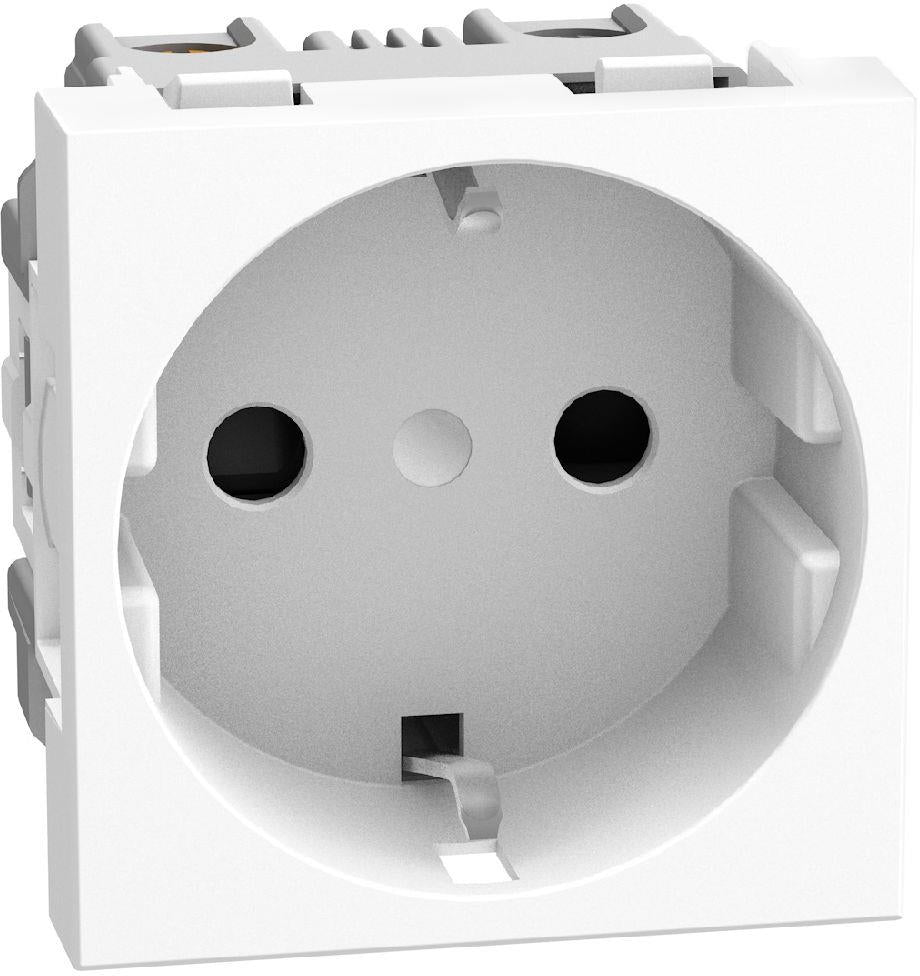 Контакт ШУКО 2P+E 16A с детска защита 2 мод. цвят Бял Light Now Bticino, BTICINO, YW4141
